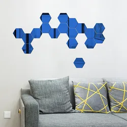 Home Decor Hexagon Decorations 12Pcs 3D DIY Plastics Mirror Wall Sticker For Living-Room