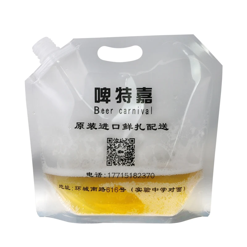 Customized liquid water milk juice oil plastic stand up packaging bag corner spout bag