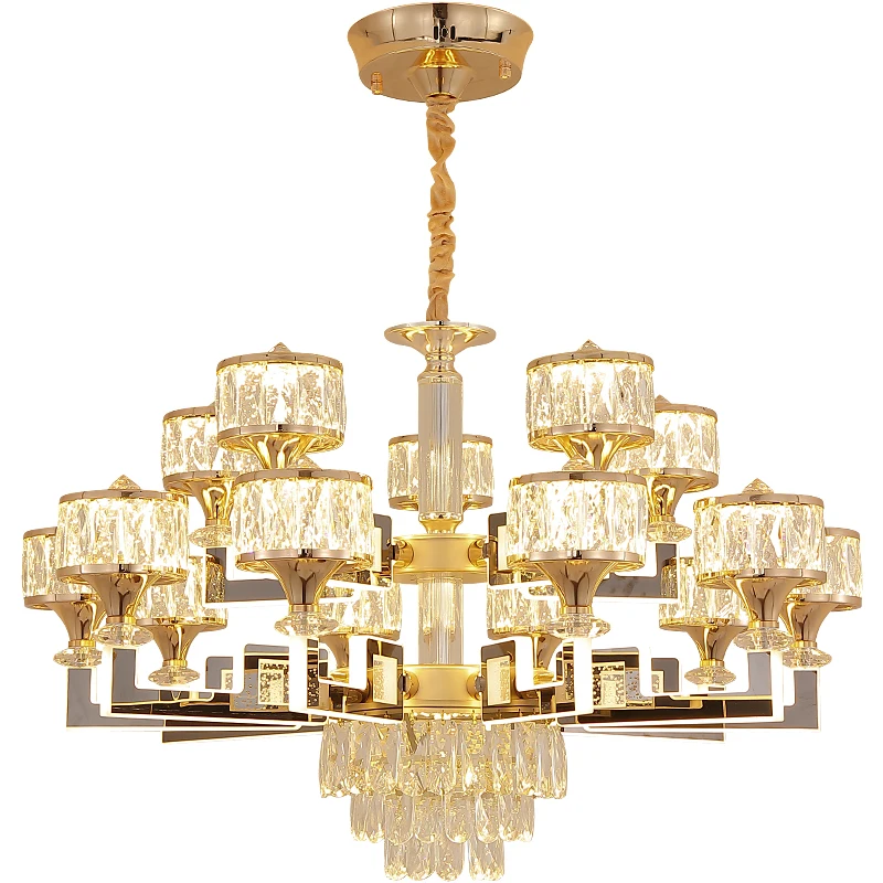 2022 Zhongshan Factory Price Luxury Design Crystal Chandelier Lighting Fittings  for Living Room