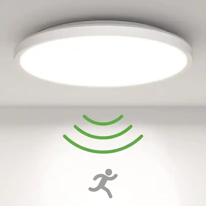 ETL 18W 24W 30W 9 12 15Inch Ceiling Light 125LM/W  Motion Sensor LED Flat Slim Surface Mount Panel