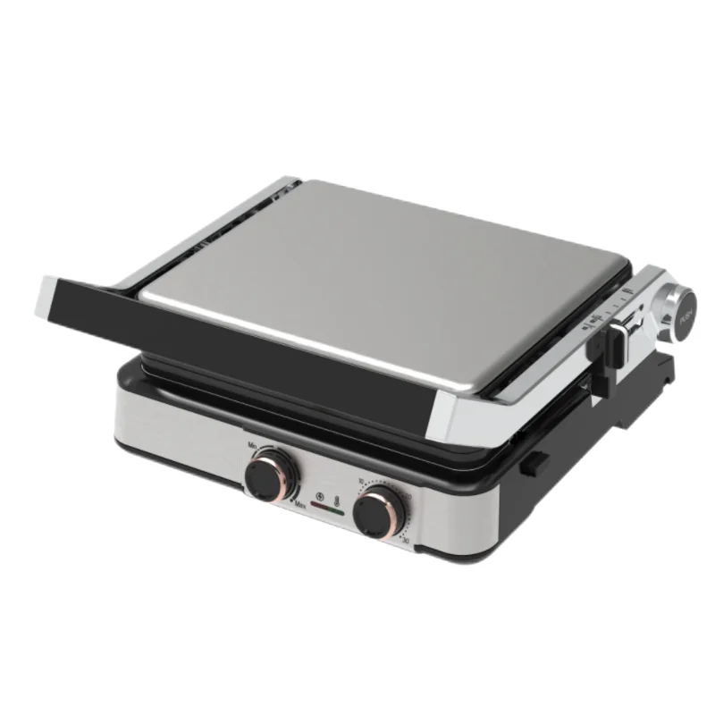 Household 6 Slice stainless steer detachable electric bbq grills contact grill nonstick panini maker indoor