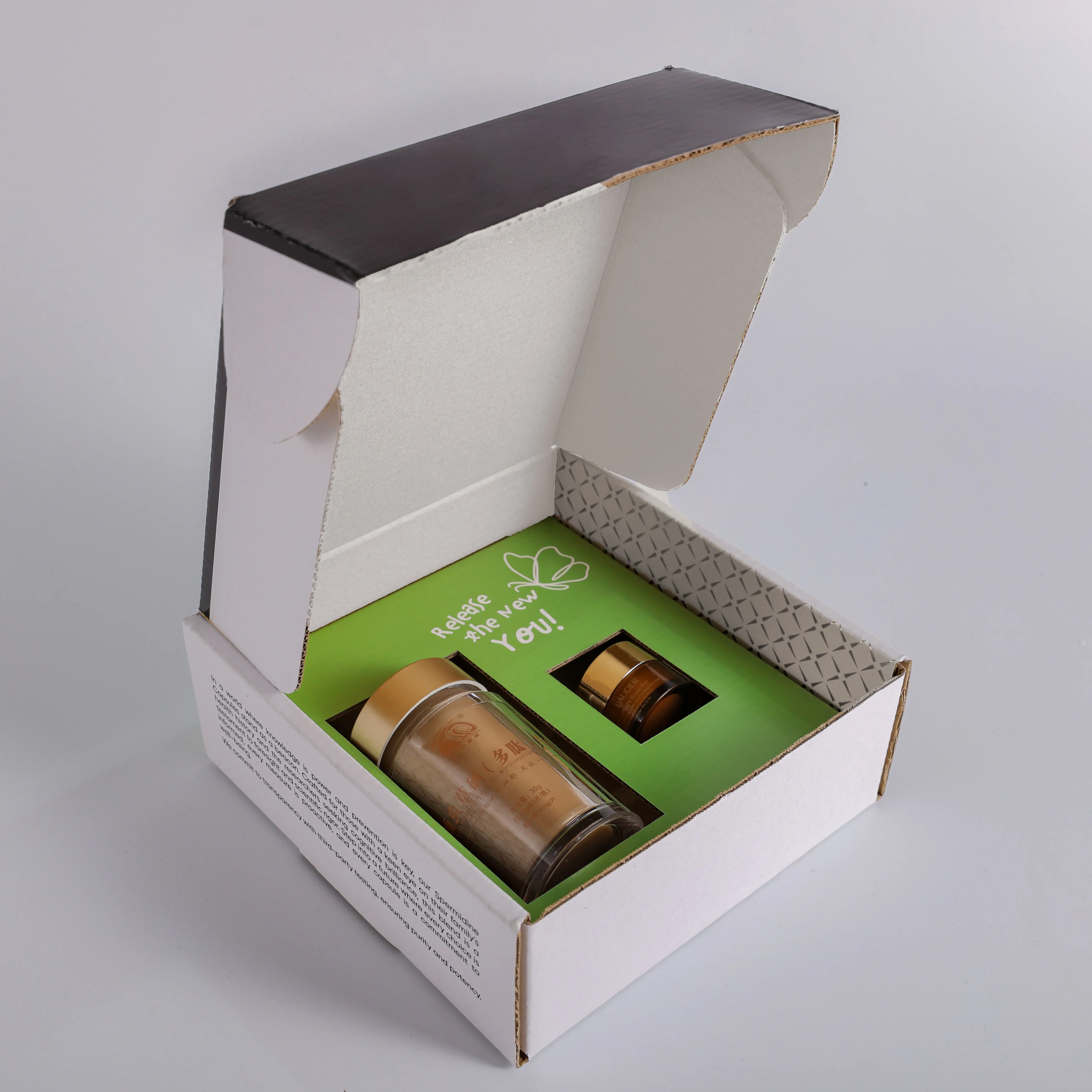 Manufacturer custom logo full color printed carton corrugated black cardboard shipping box packaging mailing box for delivery