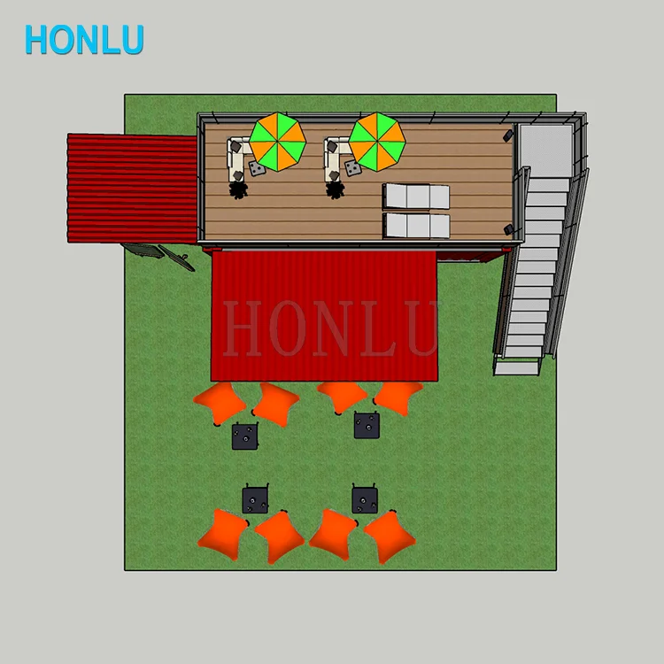 Portable living house container tiny double storey foamcrete panel house patented luxury container house