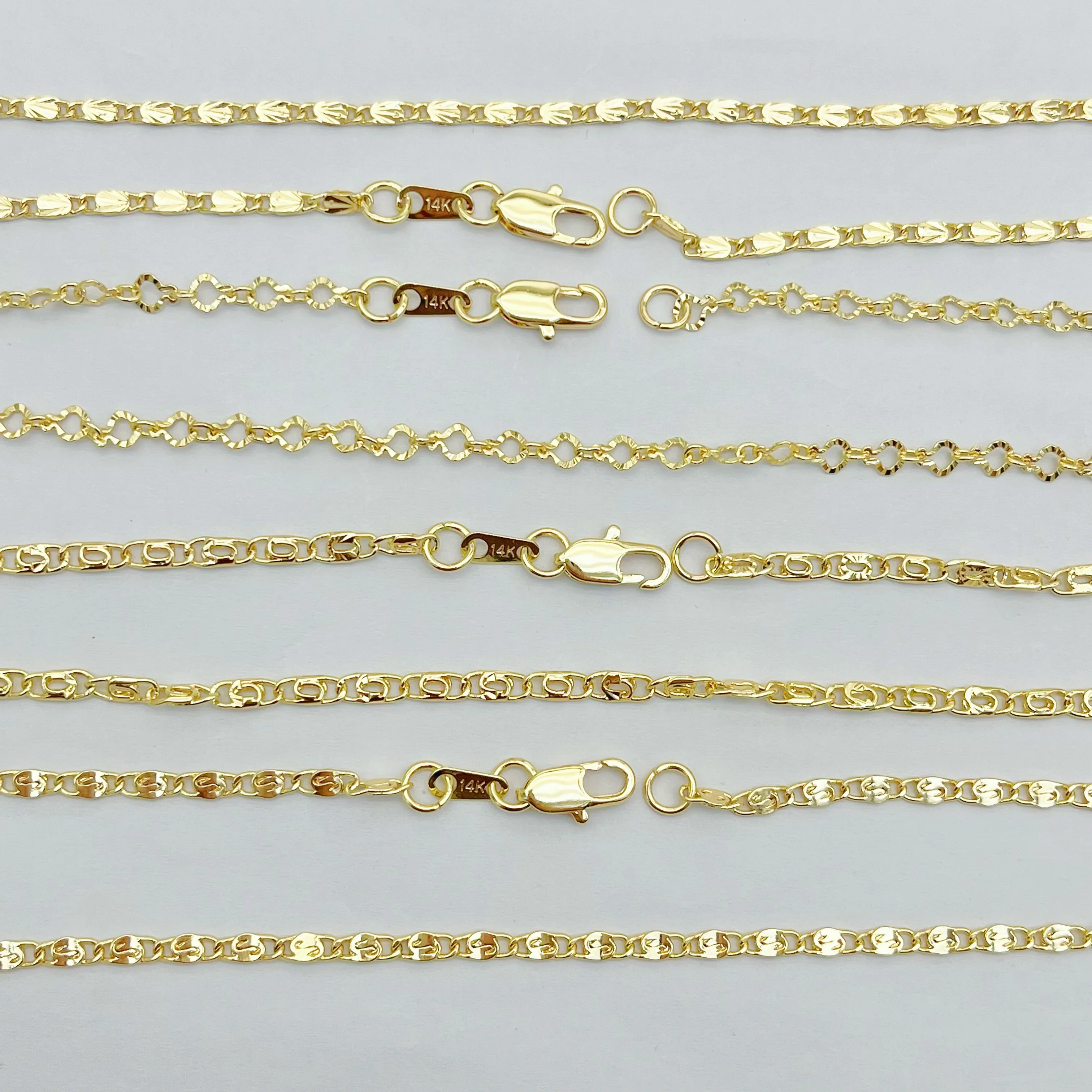 JML Wholesale Bulk14k Gold Laminated Multiple Length Cuban Link Chains Necklace for Men Women Oro Laminado Cadena Cubana Collar
