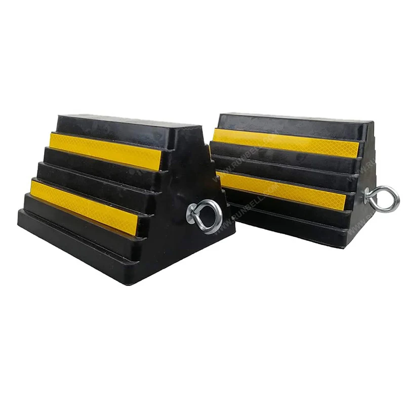 High Durability Rubber Truck Tire Wheel Chocks Stopper for Trucks, Trailers