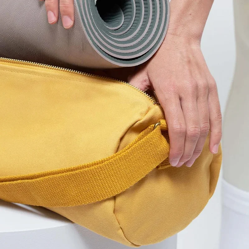 CHANGRONG Custom Adjustable cotton canvas yoga mat carry gym bag