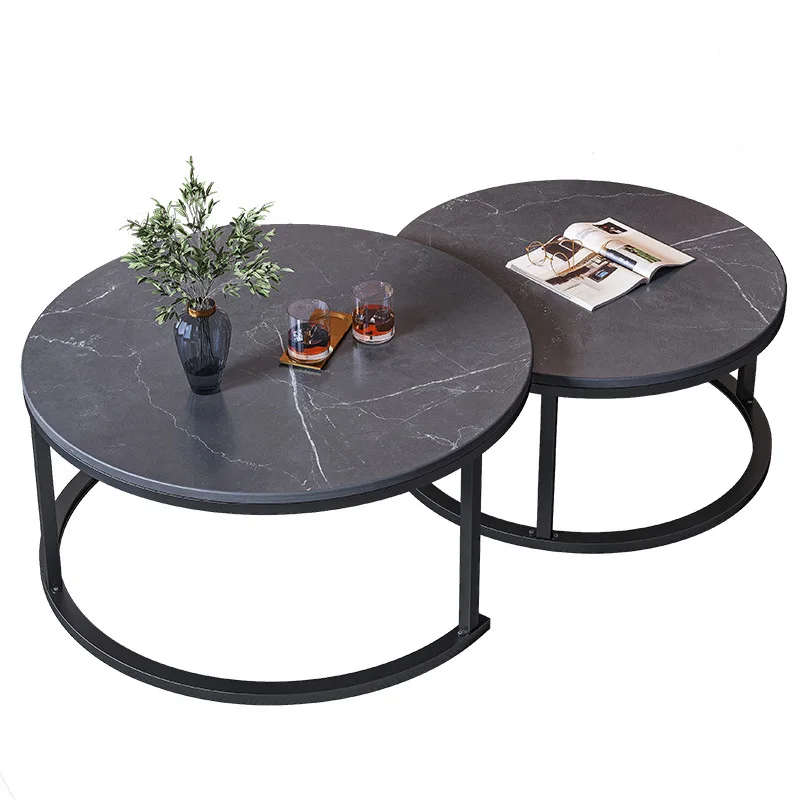 New Design Wooden Coffee Table Wire Coffee Table With Metal Frame Living Room Furniture 2 Tiers