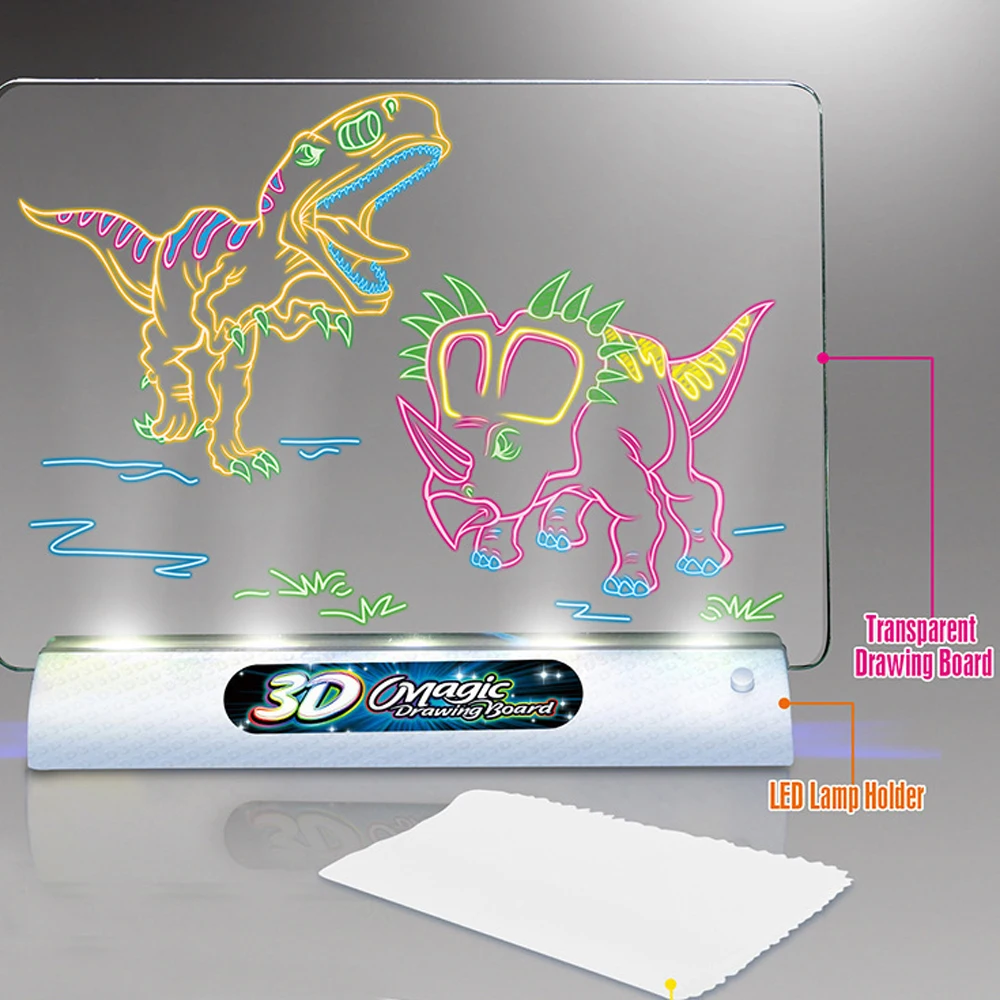 Toy Drawing light board 3D Led Light Up magic drawing board for kids