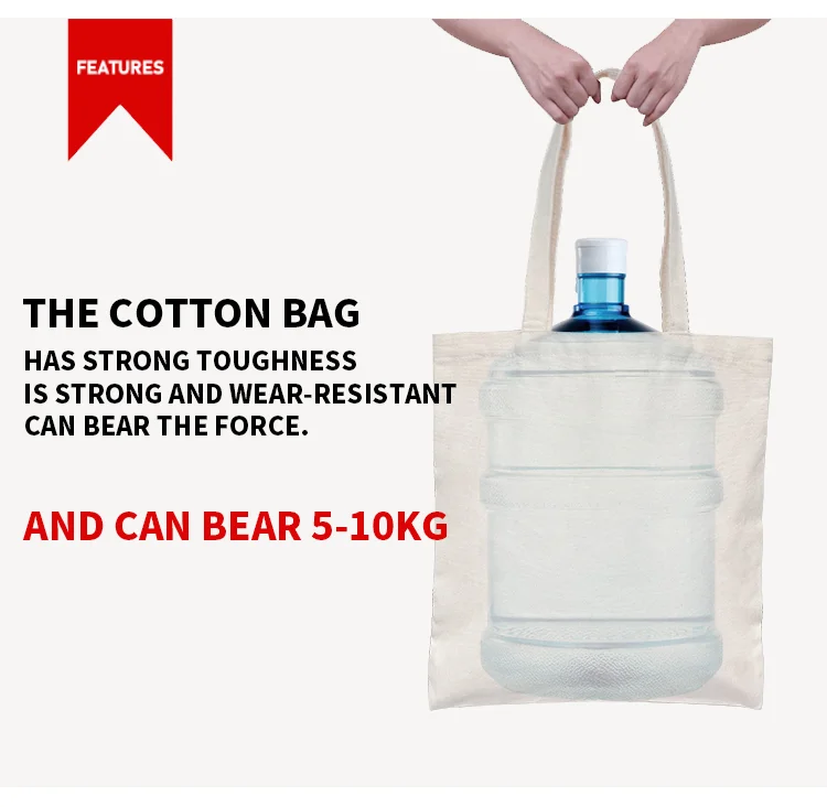 Heavy Duty Black Wholesale Cotton Canvas Heavy Thick Tote Bag For Shopping Tote Beige Large Canvas Grocery Bags For Daily Use