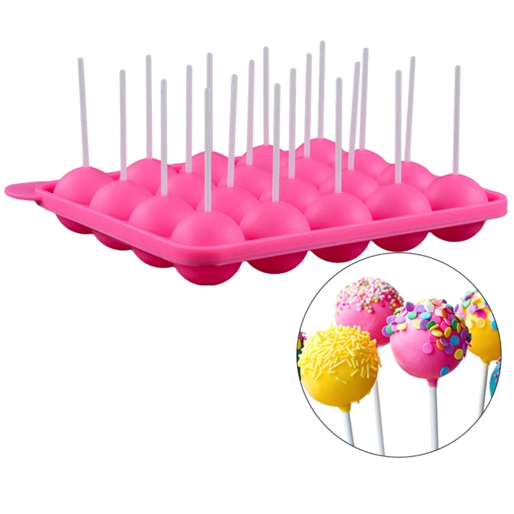 Candy Chocolate Ball Cupcake Cookie Candy Maker DIY Baking Tool Silicone Pops Lollipop Mold Stick Tray Cake Mould