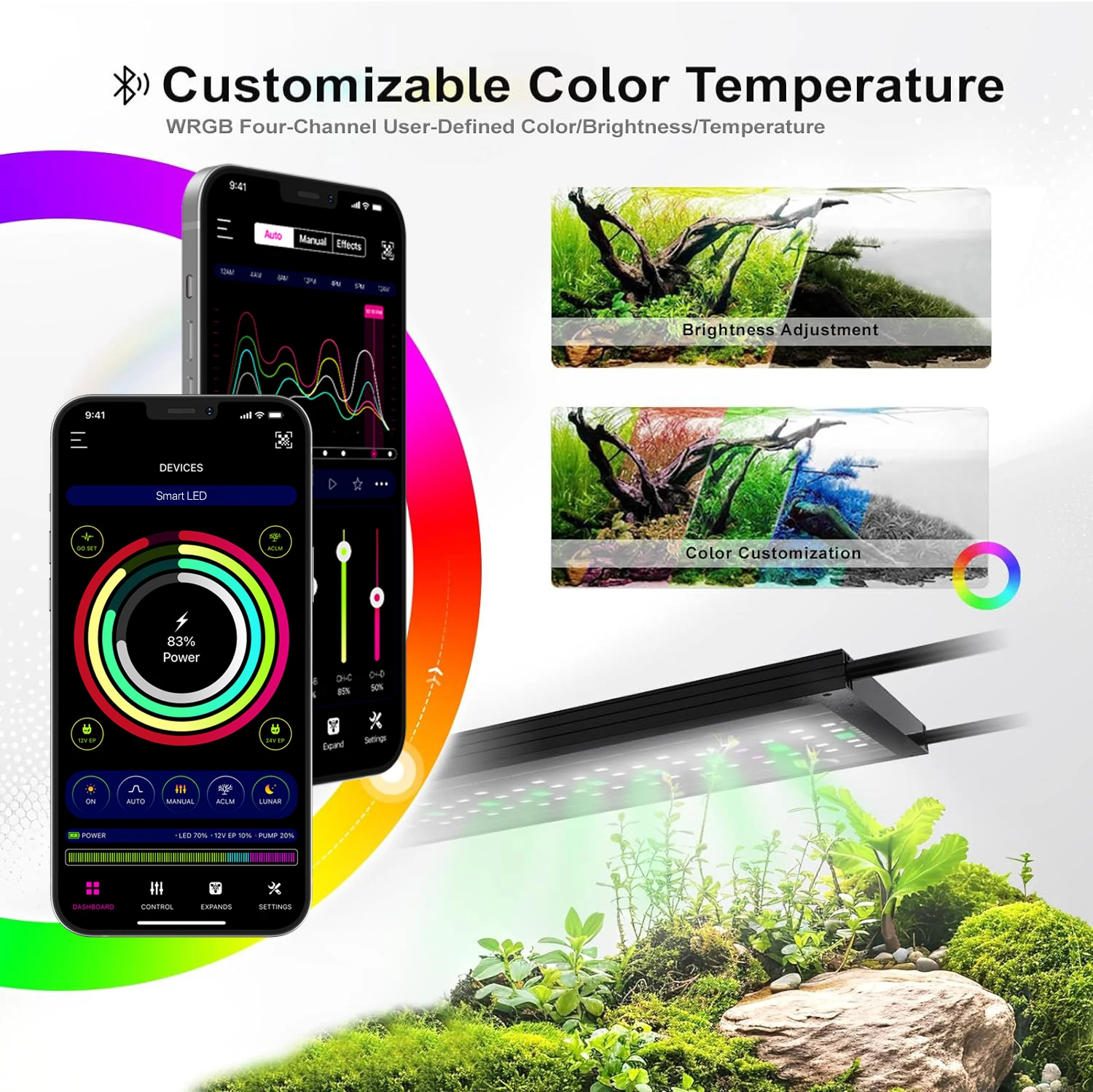 Nemolight 24W 36W 60W 72W Extreme Series Aquarium Light Smart App Control For Planted Tank