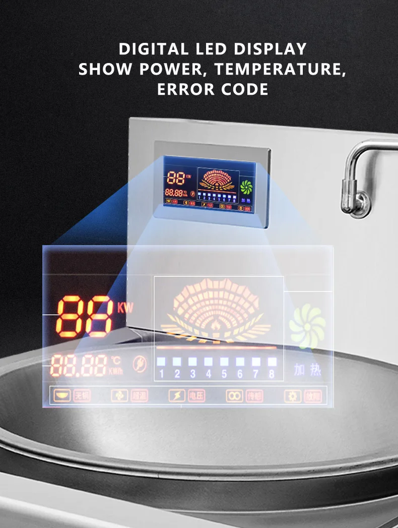 HOT SALE Single Burner Wok Induction Cooker With Sink for Commercial restaurant kitchen equipment