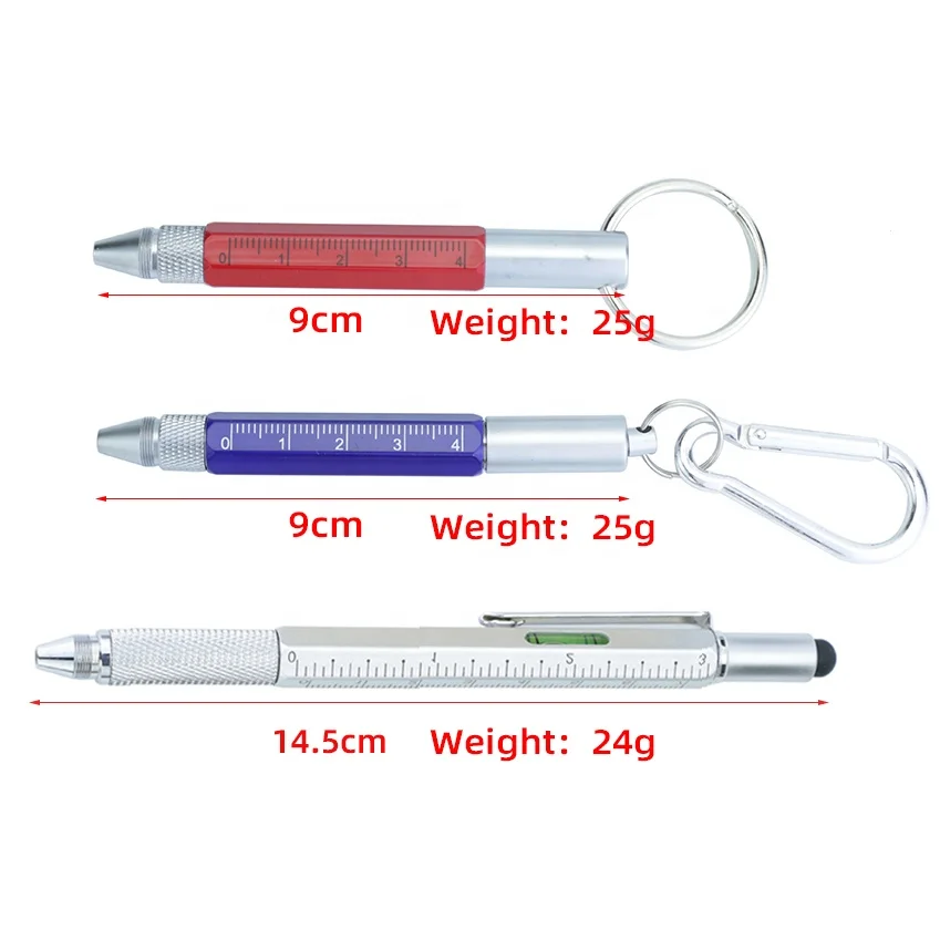 Multi-Tool Pen Set Pens Ballpoint Pen Tools Product With Ruler, Levelgauge, Ballpoint, Unique Gadget As Christmas Valetentine