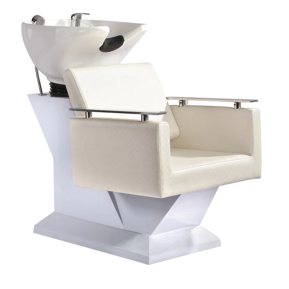 Shampoo Barber Backwash Chair Salon & Spa Ceramic Bowl Sink Unit Station Beauty Spa Salon Equipment