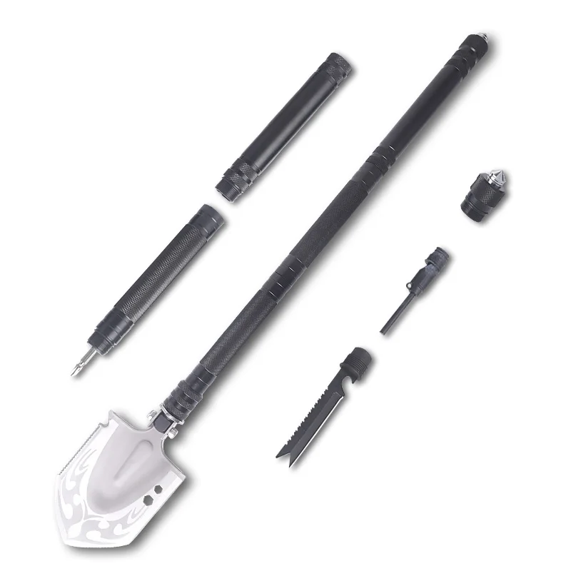 Оптовая продажа Китай лопата на открытом воздухе портативная Съемная длинная ручка металлическая Лопата для кемпинга прямая