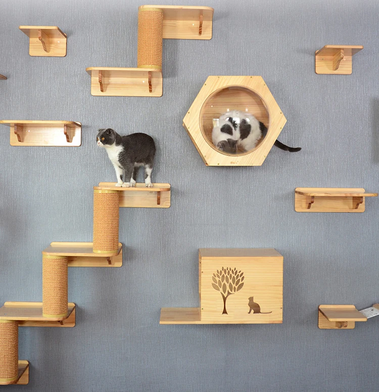
amazon luxurious wood cat tree house natural furniture make cat tree wholesale wall mounted cat hut 