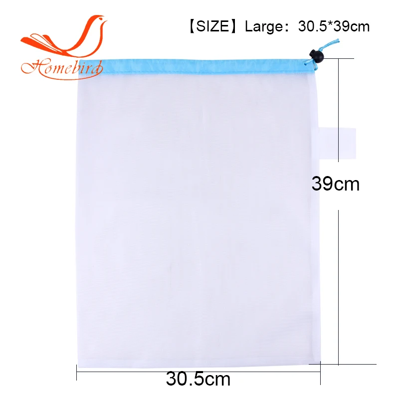 
HW0051 BSCI factory produce shopping reusable bag polyester drawstring mesh bag 