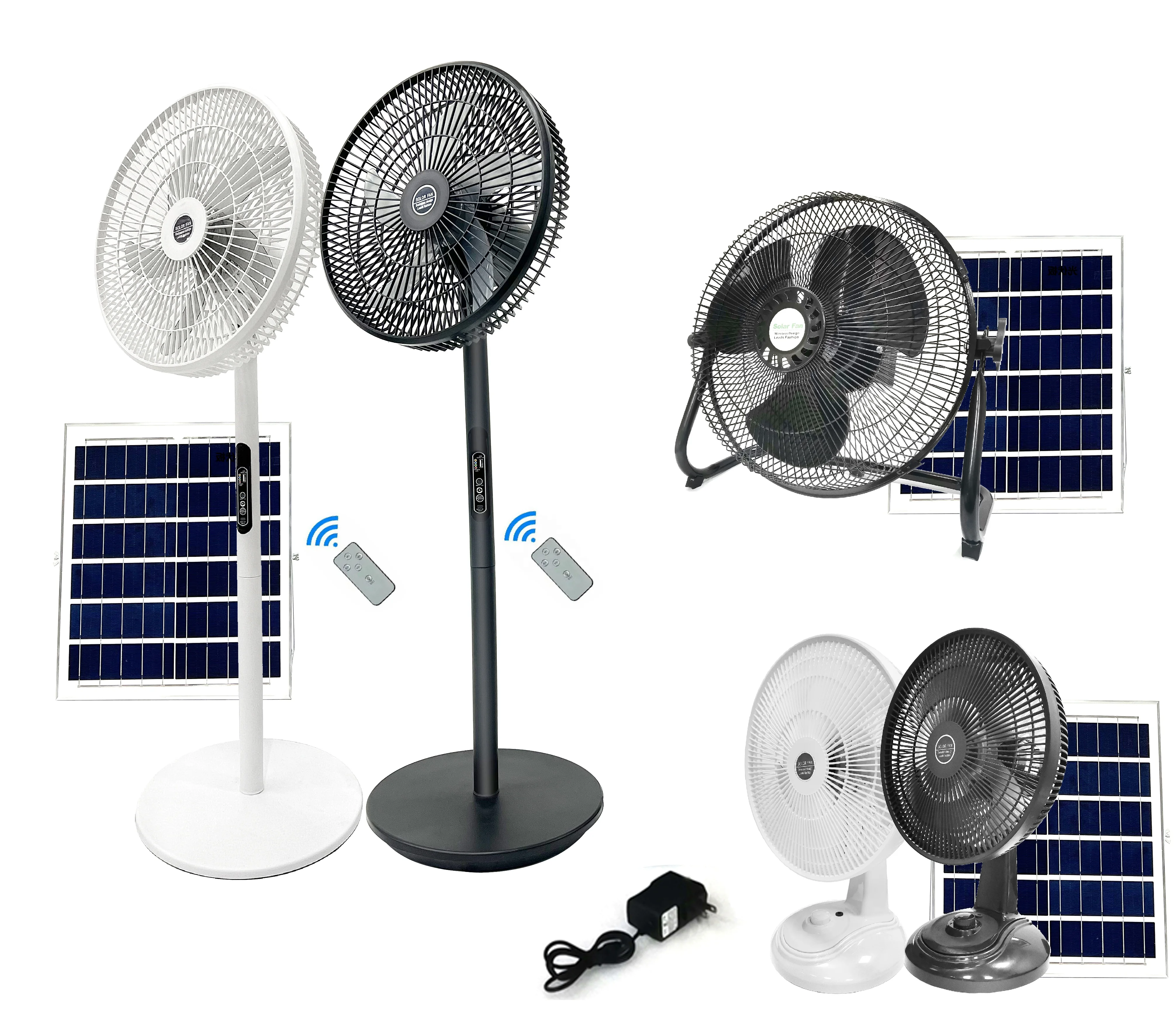2023 solar fan with solar panel 16 inch high quality rechargeable stand fan portable solar powered rechargeable fan
