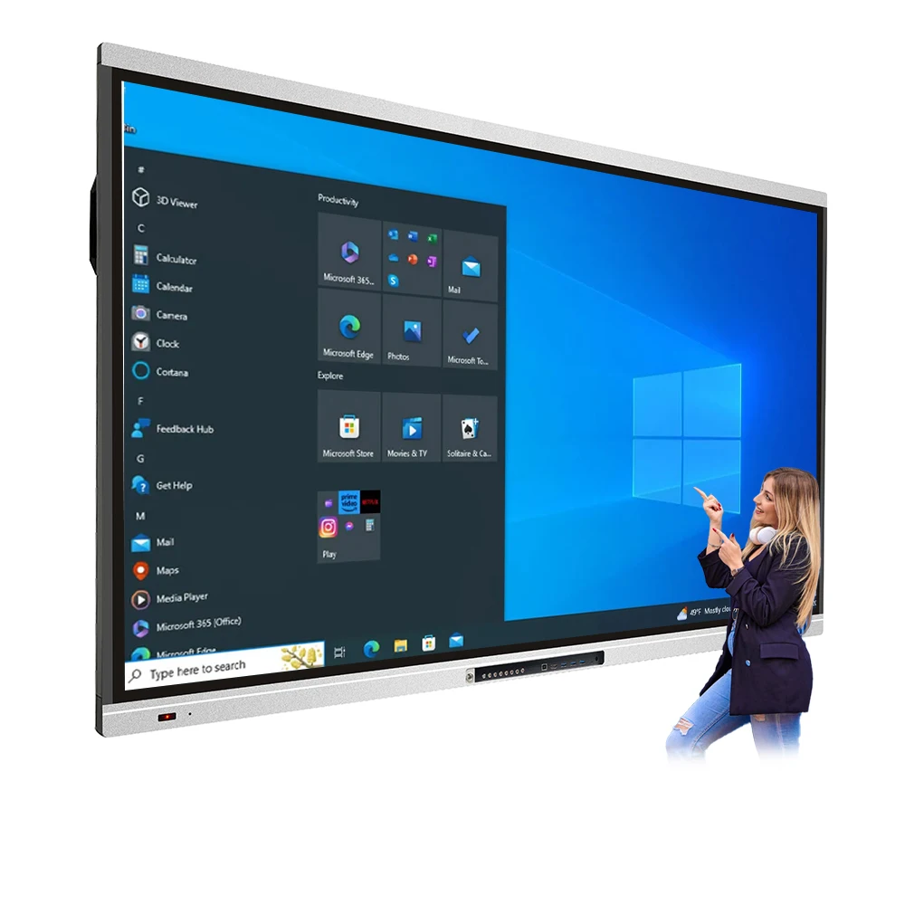 HD Focus Interactive LCD Display 55/65/75/86/98 Inch Interactive Smart Whiteboard LED Meeting Equipment Interactive Whiteboard