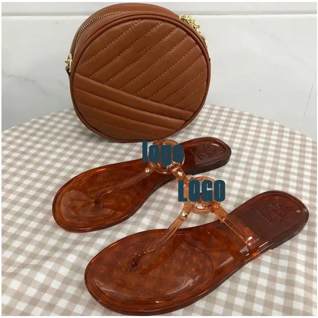 Zapatillas PVC Flip Flops slippers Clear Sandals Jelly Thong Footwear Women Sandals And Purse Sets Slides Slippers