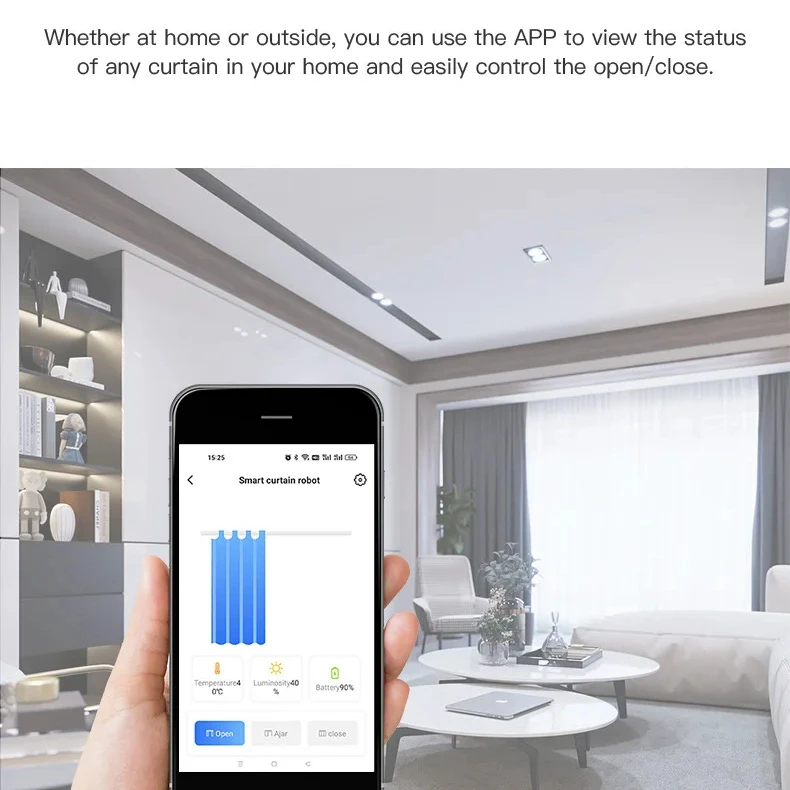 WIFI Roma PoleTrack Curtain Opener Bot Voice Control Automatic Tuya Smart Curtain Robot With Google Alexa Rideaux intelligents