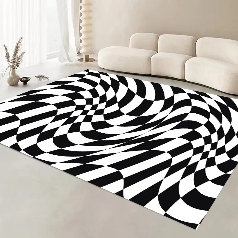 Factory Supply Modern Design 3D Printing Bedroom Rugs Studio Apartment Carpets