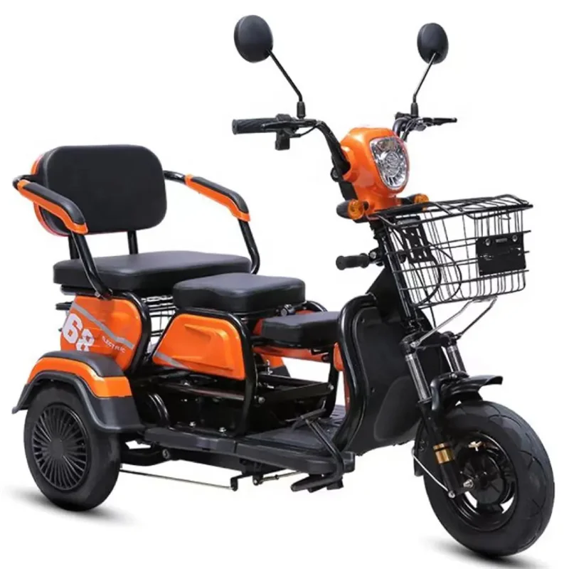 24 inch electric tricycle with basket fat tire 3 wheel electric tricycle tricycle adult cargo electric bicycle