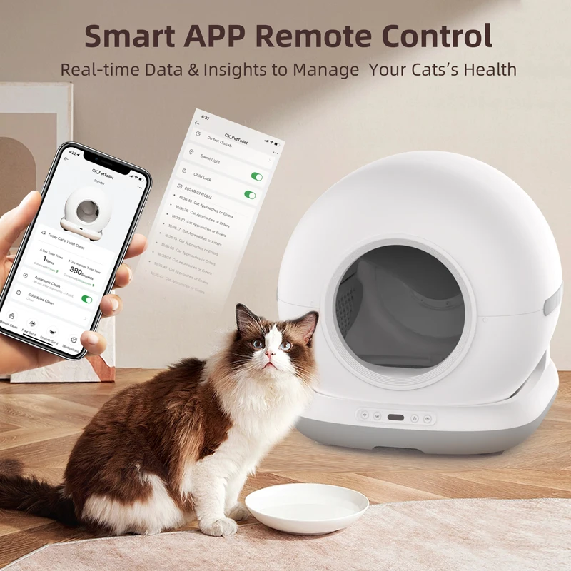 OEM Electric Smart Quick Self Cleaning Deodorant Large Space Toilet Tray Automatic APP Remote Control Auto Cat Litter Box