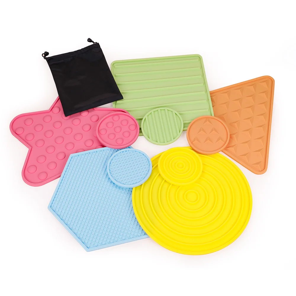 Silicone Tactile Textured Mat Sensory Integration Room Equipment Children Educational Tactile Toys Autism Sensory Toys Kids