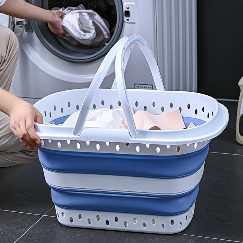 Collapsible foldable dirty clothes laundry basket with Handle for Washing clothes Storage Box bathroom laundry basket foldable