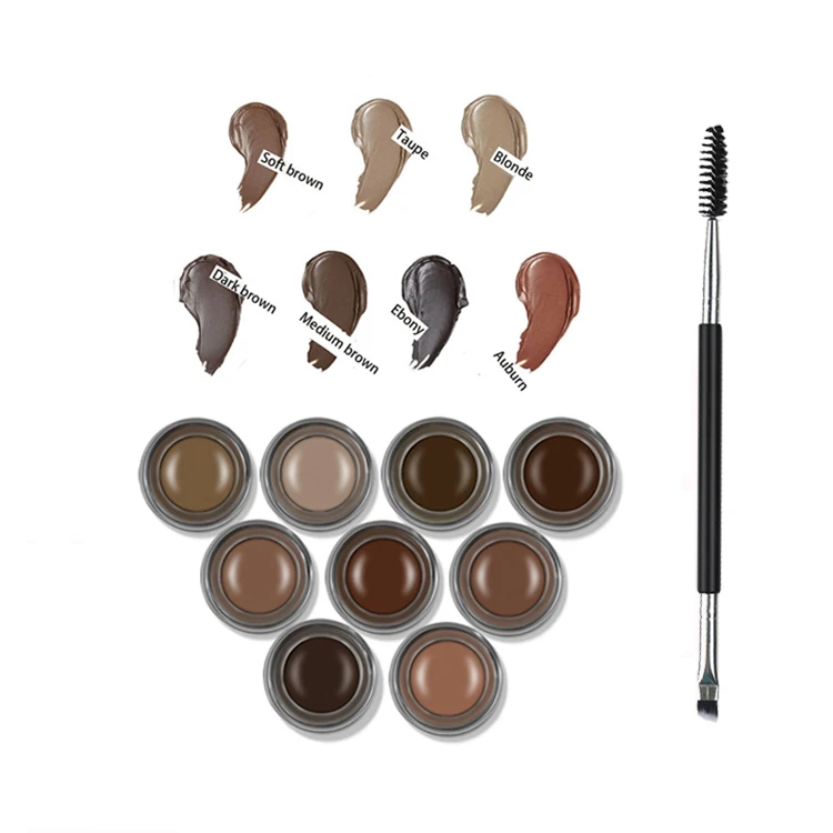
Popular 10 Colors Private Label Waterproof Eyebrow Gel Eyebrow Pomade Set 