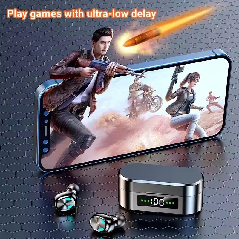 Mini Earbuds S10 Tws Bt 5.1 In-ear Wireless Headphones Digital Display Colorful Light Touch HiFi Stereo HD Call Earphones