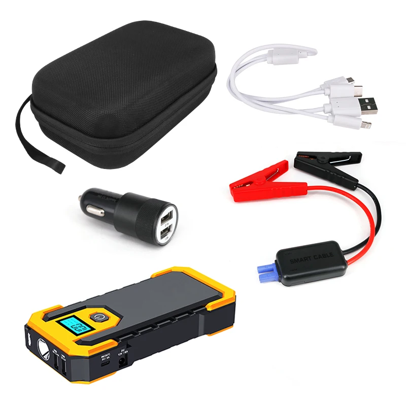 1600A Peak Current 5V/2A Emergency Recharge Smartphones Power Bank Car Multi-Function Jump Starters Portable Jump Starters