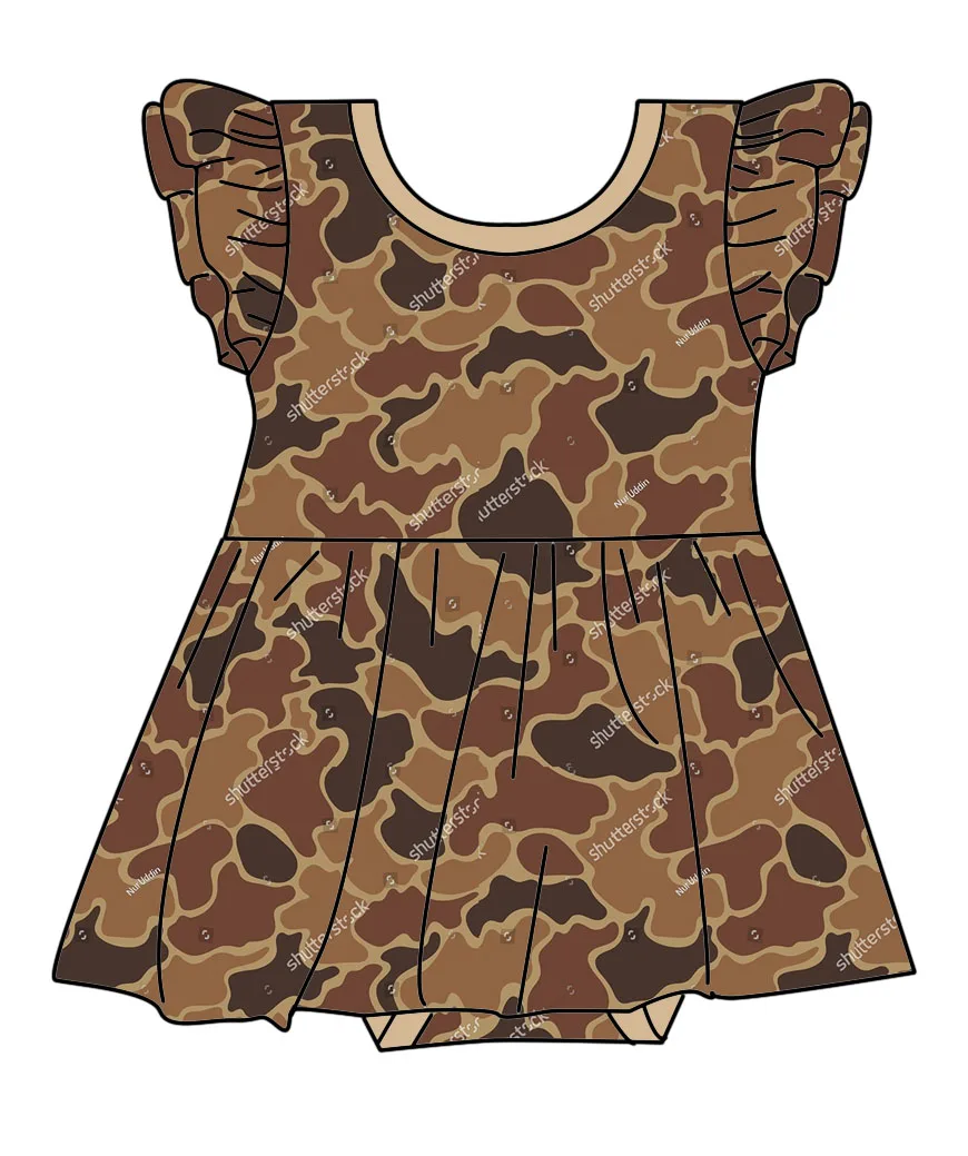 2024 New Arrival fiber bamboo custom camouflage printing zipper newborn baby clothes for Boys