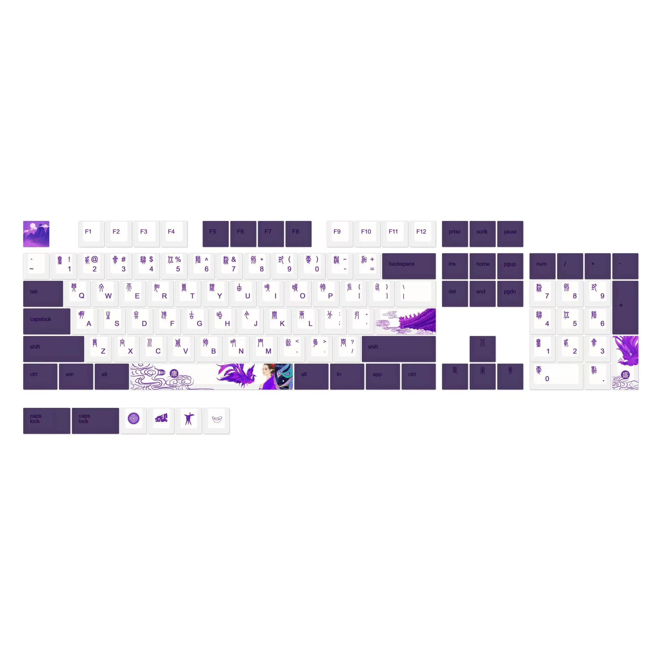 MX axis switch hot sublimation OEM keycap PBT keycap for mechanical keyboard