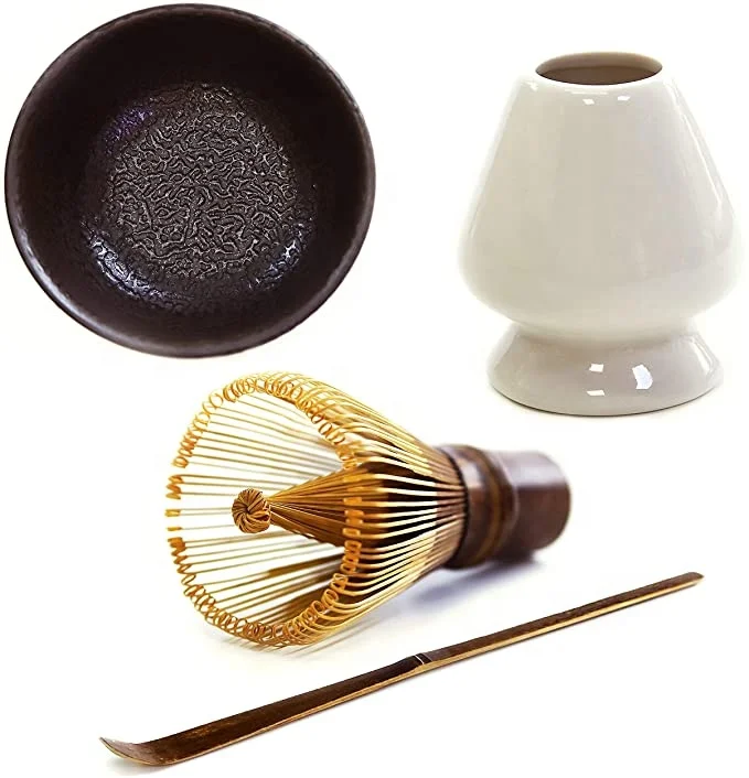 Ecocoffee Traditional Japanese Matcha Tea Tools Set Eco-Friendly Bamboo Whisk and Bowl Easy to Use for Coffee and Drinkware
