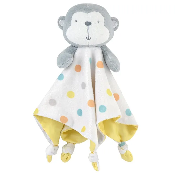 2021 New Type Animal Head Plush Security Baby Blanket Cartoon Baby Comforter Blanket