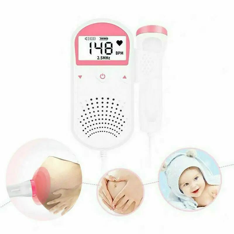 
Fetal Doppler meter Baby Heartbeat Monitor FHR LCD Probe Pregnancy Women Fetus 