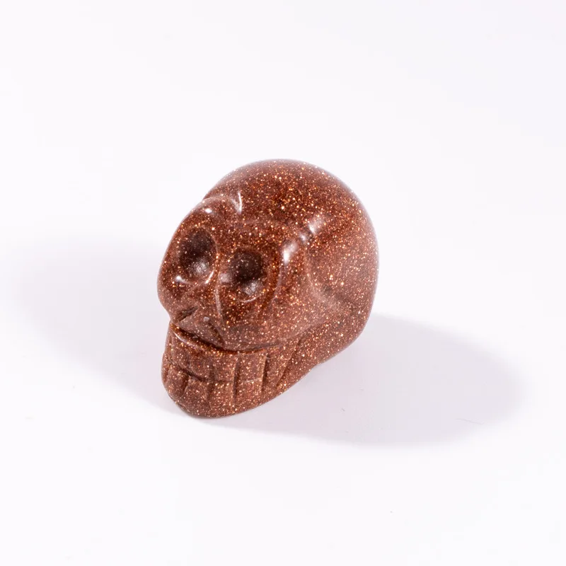 Natural Hand Carved Natural Crystal Stone Skulls Hollow Skulls Gem Collection Crafts for Healing Crystal Tumble Skulls Stones