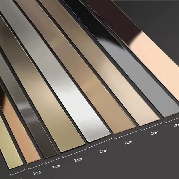 Stainless Steel Self Adhesive Tape Flat Trim Strip Stainless Steel Self-Adhesive Strip For Ceiling Furniture Decoration