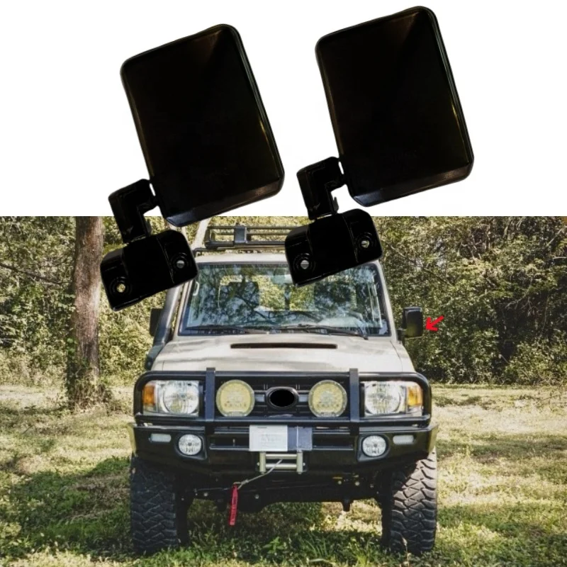 YBJ car accessories SIDE MIRROR LH RH for land cruiser LC79 FJ75 76 78 70 series REAR VIEW MIRROR BLACK CAR MIRROR