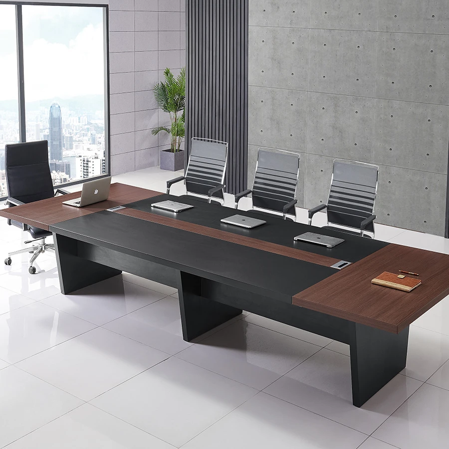 American standard CARB P2 12 Feet factory selling meeting room walnut wood multi person big conference table