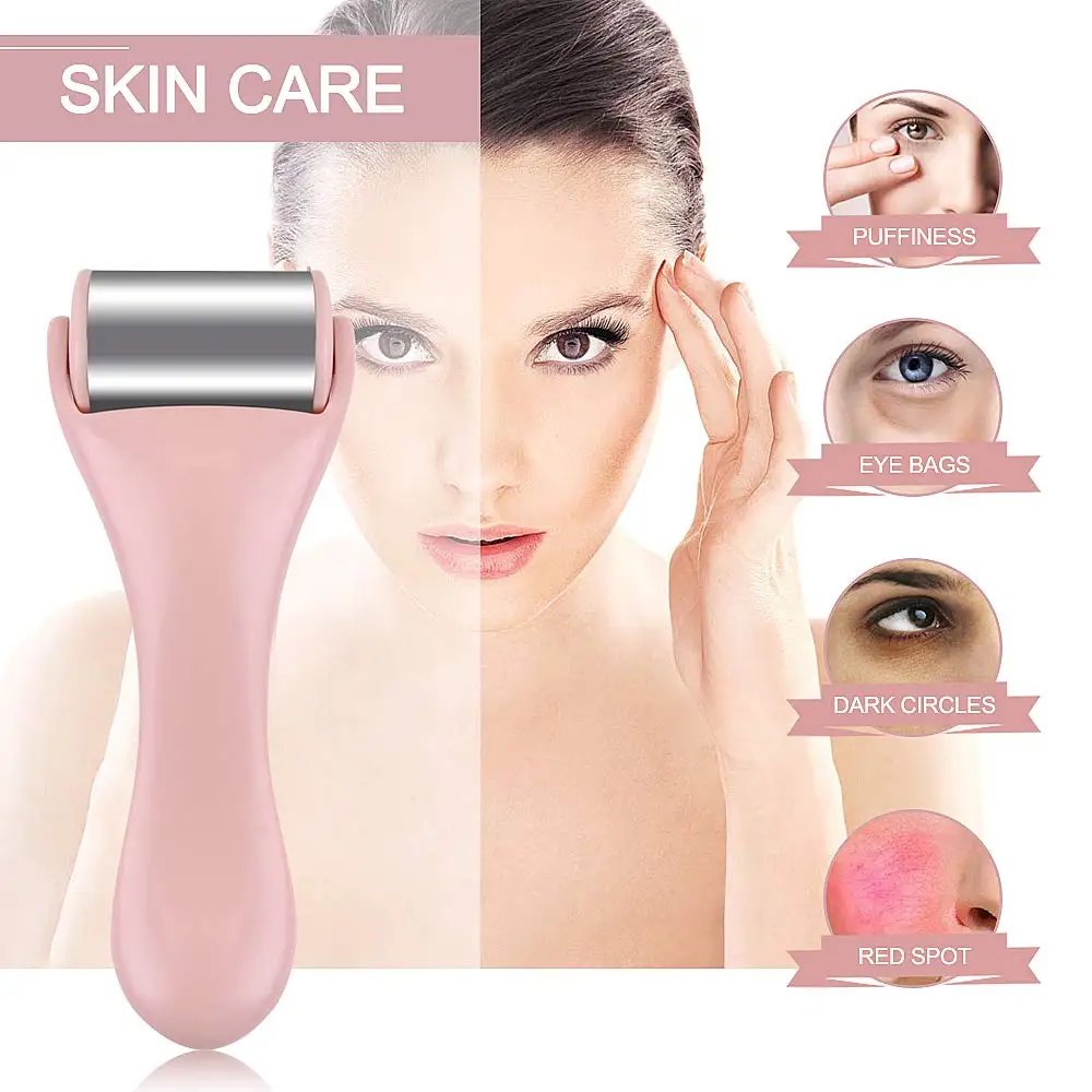 Ice Roller for Face & Eye Puffiness Cold Skin Care Facial Lymphatic Drainage Dark Circles Migraine Relief Massage Tool