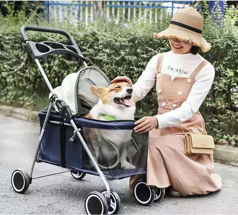 Wholesale Luxury Folding Outdoor Dog Strollers Pet Trolley Dogs Stroller Pet Trolley For Large Pet