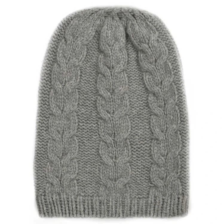 
Custom Logo Beanie Warm Unisex Slouch Cashmere Knit Winter Beanie Hat 