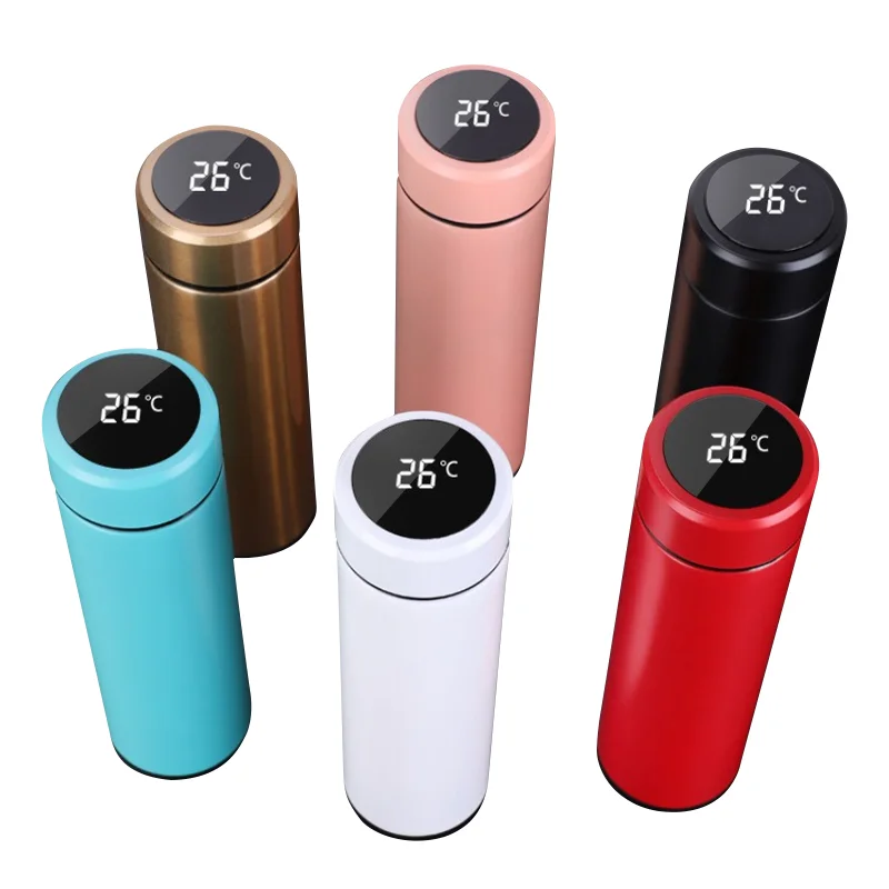 500ml Intelligent Digital LED Temperature Display Water Bottles Cup Flask Tea Infuser Vacuum Insulated Thermos Bottle