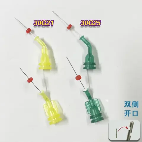 Dental disposable safe sterile pre-curved flushing Irrigation needle tip