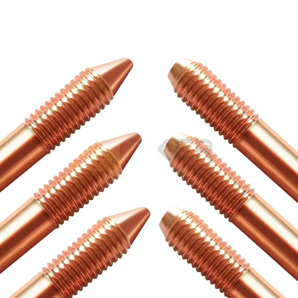 High Conductive Copper Clad Steel Earthing Rod,Two Ends Threaded Copper Grounding Rod