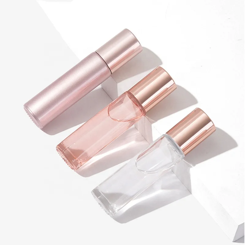 5ml 10ML Rose Gold Roll On Bottle Thick Glass Empty Perfume Essential Oil Vials with Stainless Steel Roller Ball