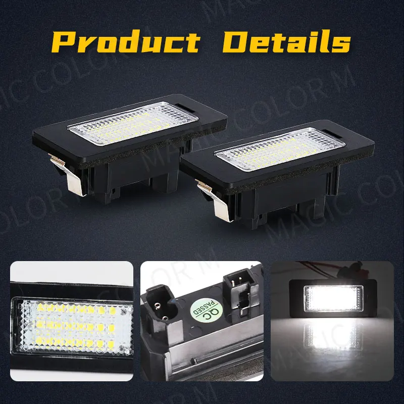 Car License Number Plate Lights For VW Passat B6 CC Eos Golf 4 5 6 7 MK7 Polo Car Tail Box Lamps Car Accessories Waterproof